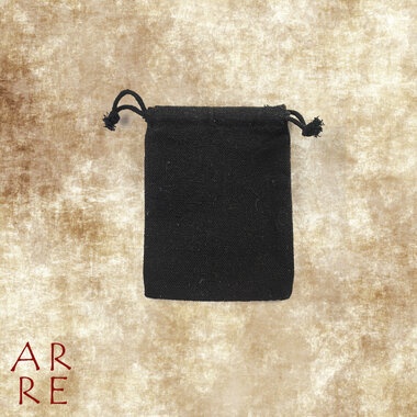 Zakje katoen, 10 x 7,5 cm zwart